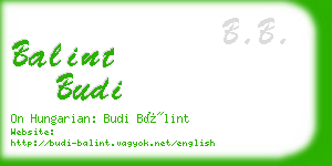 balint budi business card